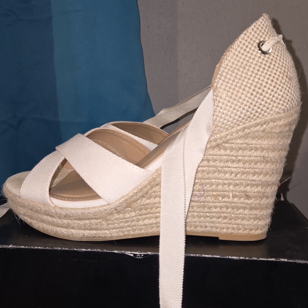 Elegant Cream Wedge Sandals